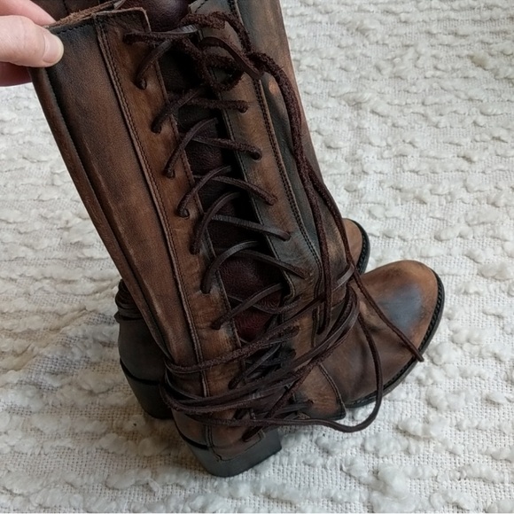 Freebird Distressed Brown Lace-Up Boots - Picture 11 of 16